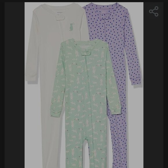 💥3/$30💥 NWT 3 unisex Cotton pajamas Snug-fit footed Sleeper - Picture 1 of 6